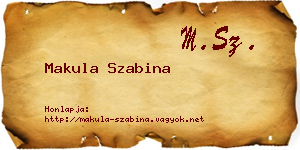 Makula Szabina névjegykártya